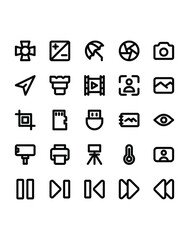 Photography Icon Set 30 isolated on white background