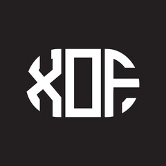 Fototapeta premium XOF letter logo design. XOF monogram initials letter logo concept. XOF letter design in black background.