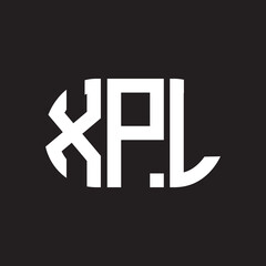 XPL letter logo design. XPL monogram initials letter logo concept. XPL letter design in black background.