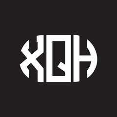 Fototapeta premium XQH letter logo design. XQH monogram initials letter logo concept. XQH letter design in black background.