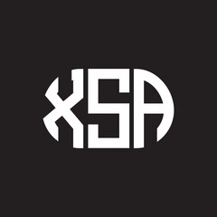 Obraz premium XSA letter logo design. XSA monogram initials letter logo concept. XSA letter design in black background.