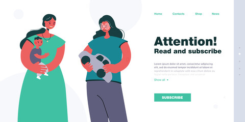 Sister or friend giving toy car to child as present. Mother holding son, young girl with gift flat vector illustration. Family, celebration concept for banner, website design or landing web page