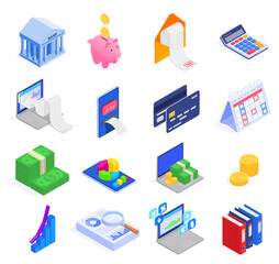 Accounting And Audit Icons Set