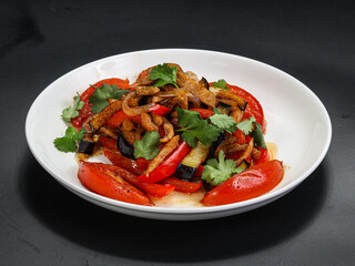 Salad with chicken and grilled meat