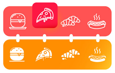 Food icon set. grocery illustration sign collection. fast food - junk food. vector vol 1