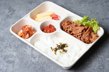 Pork rice bento