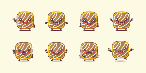 Okonomiyaki cartoon. vector illustration of japanese food