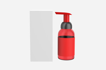 Cosmetic Bottle with Pump Mockup on isolated background. 3d illustration  