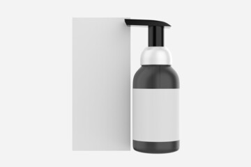 Cosmetic Bottle with Pump Mockup on isolated background. 3d illustration  