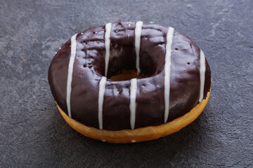 Glazed sweet tasty chocolate donut