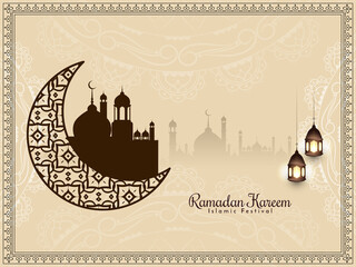 Ramadan Kareem beautiful crescent moon background design
