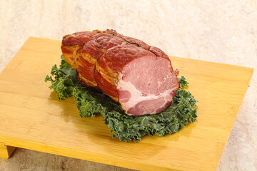 Delicous pork cured meat isolated