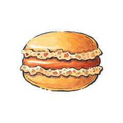 Watercolor dessert illustration. Hand-drawn sweetness on a white background.