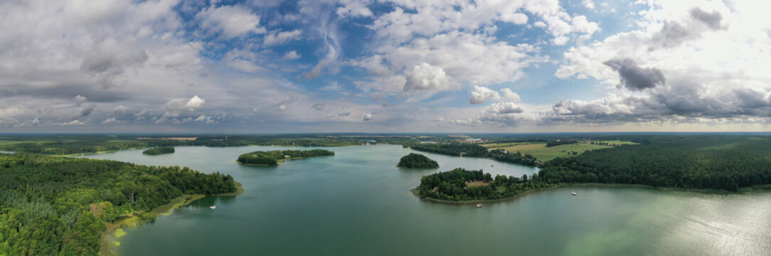 Panoramic view of Brandenburg lakes in germany