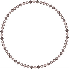 Round frame. Circle Ornamental decorative frame with floral element
