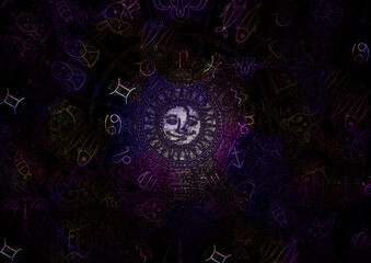 Astrology Horoscope Pattern Texture Background , Graphic Design