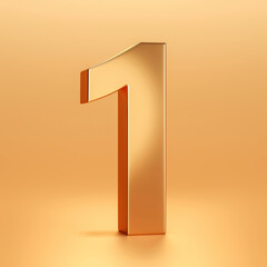 Number 1 gold icon 3d element background of golden one symbol success award typography font or best champion winner trophy sign and first luxury decoration shiny victory on premium medal competition. - obrazy, fototapety, plakaty