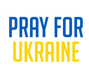 Pray For Ukraine Symbol Emblem Flag Abstract Vector Design