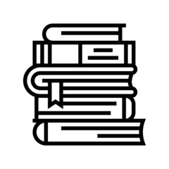 pile books line icon vector. pile books sign. isolated contour symbol black illustration
