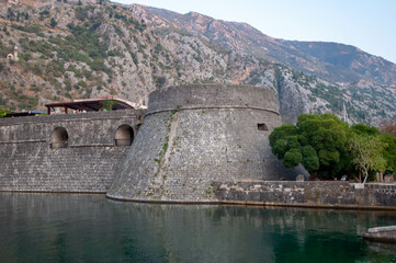 old fortress on the lake in the evening light