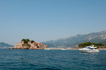 seascape from the yacht on the shores of Montenegro