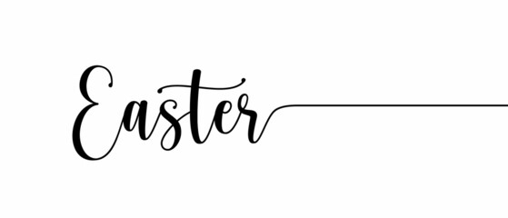 Easter - Continuous one line calligraphy with Single word quotes. Minimalistic handwriting with white background.