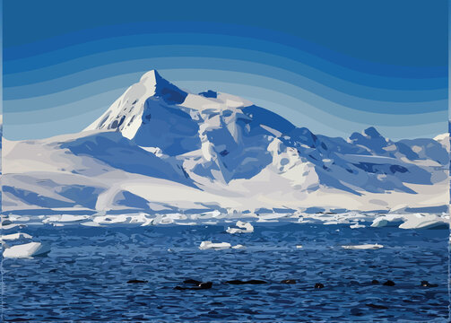Mount Vinson 7 summits digital art illustration