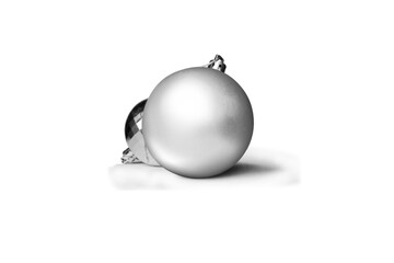 Blank plain White Matte Christmas Ball Mock-Up template isolated on white background. 3d rendering.