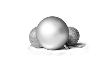 Blank plain White Matte Christmas Ball Mock-Up template isolated on white background. 3d rendering.
