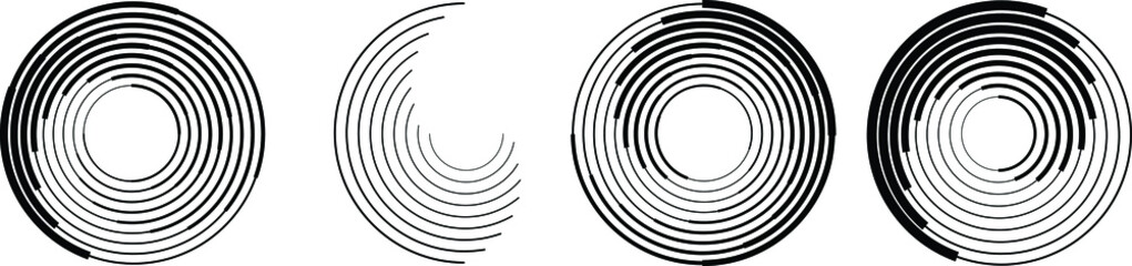Lines in Circle Form . Spiral Vector Illustration .Technology round. Wave Logo . Design element . Abstract Geometric shape .