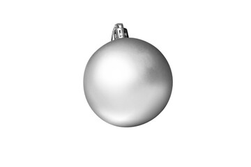 Blank plain White Matte Christmas Ball Mock-Up template isolated on white background. 3d rendering.