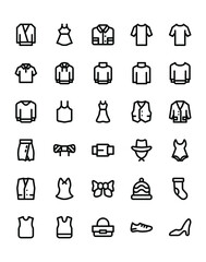 Fashion Icon Set 30 isolated on white background