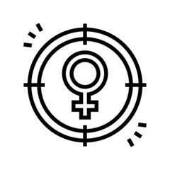 sexism social problem line icon vector. sexism social problem sign. isolated contour symbol black illustration