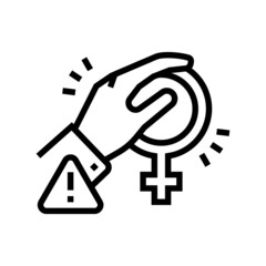 harassment female line icon vector. harassment female sign. isolated contour symbol black illustration