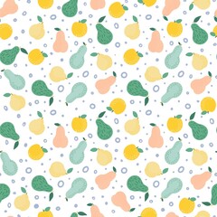 abstract pastel apple pear and quince pattern design