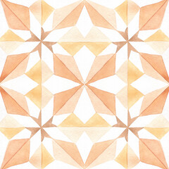 Seamless watercolor pattern, Moroccan pattern, tile