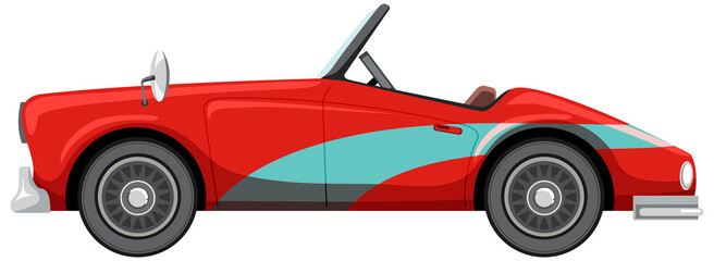 Classic racing car in cartoon style