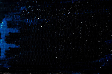 Watercolor abstract dark night sky with stars. Rough, artistic edges. Splash texture.  Background