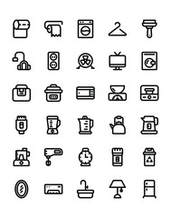 Housekeeping Icon Set 30 isolated on white background