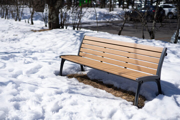 bench in the snow