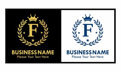 Letter f crown logo design template illustration. suitable for fashion, brand, kingdom, crown, identity