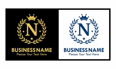 Letter n crown logo design template illustration. suitable for fashion, brand, kingdom, crown, identity