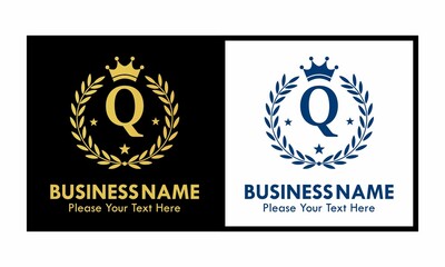Letter q crown logo design template illustration. suitable for fashion, brand, kingdom, crown, identity