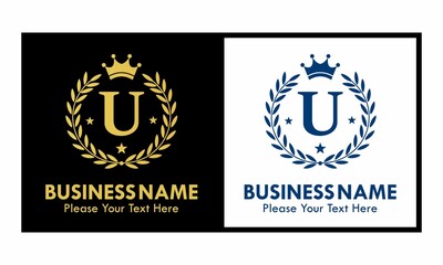Fototapeta premium Letter u crown logo design template illustration. suitable for fashion, brand, kingdom, crown, identity