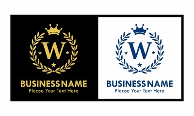 Letter w crown logo design template illustration. suitable for fashion, brand, kingdom, crown, identity
