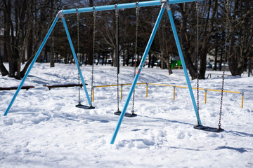 playground in winter