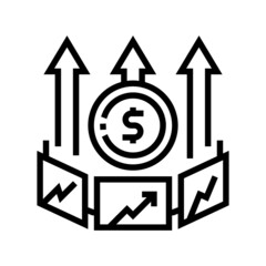 market inflation line icon vector. market inflation sign. isolated contour symbol black illustration