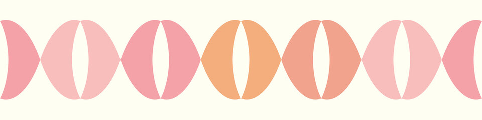 Abstract geometric border background. Vector seamless repeat banner of Boho curves. Design resource.