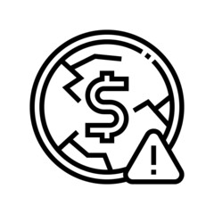 deflation money line icon vector. deflation money sign. isolated contour symbol black illustration