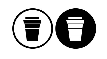 Coffee Cup Icon Set. Set of vector black ad white illustrations of coffee cups